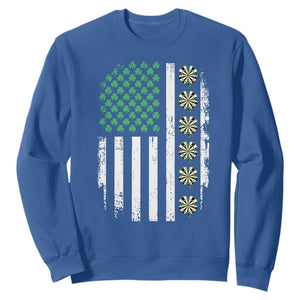 Vintage Shamrock Lucky Darts Sweatshirt St Patricks Day Gift TS12 Royal Blue Print Your Wear