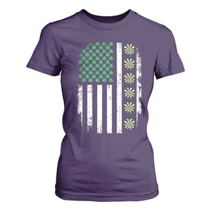Vintage Shamrock Lucky Darts T Shirt For Women St Patricks Day Gift TS12 Purple Print Your Wear
