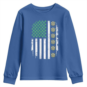 Vintage Shamrock Lucky Darts Youth Sweatshirt St Patricks Day Gift TS12 Royal Blue Print Your Wear