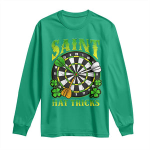 Funny Darts St Patricks Day Gift Long Sleeve Shirt Saint Hat Tricks TS12 Irish Green Print Your Wear