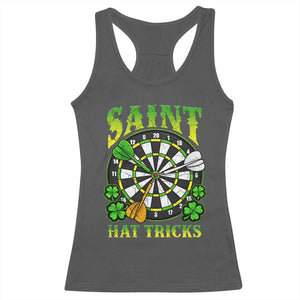 Funny Darts St Patricks Day Gift Racerback Tank Top Saint Hat Tricks TS12 Dark Heather Print Your Wear