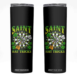 Funny Darts St Patricks Day Gift Skinny Tumbler Saint Hat Tricks TS12 Black Print Your Wear