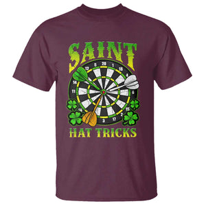 Funny Darts St Patricks Day Gift T Shirt Saint Hat Tricks TS12 Maroon Print Your Wear