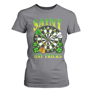 Funny Darts St Patricks Day Gift T Shirt For Women Saint Hat Tricks TS12 Charcoal Print Your Wear