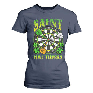 Funny Darts St Patricks Day Gift T Shirt For Women Saint Hat Tricks TS12 Navy Print Your Wear