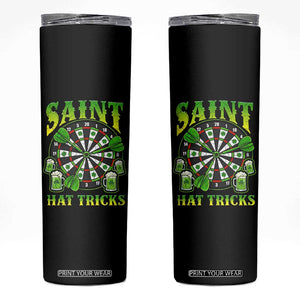 Saint Hat Tricks St Patricks Day Skinny Tumbler Darts Player Gift TS12 Black Print Your Wear