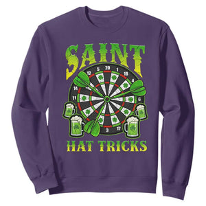 Saint Hat Tricks St Patricks Day Sweatshirt Darts Player Gift TS12 Purple Print Your Wear