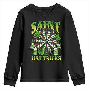 Saint Hat Tricks St Patricks Day Youth Sweatshirt Darts Player Gift TS12 Black Print Your Wear