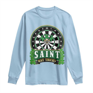 Saint Hat Tricks Long Sleeve Shirt St Patricks Day Dart Thrower Gift TS12 Light Blue Print Your Wear