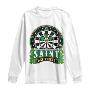 Saint Hat Tricks Long Sleeve Shirt St Patricks Day Dart Thrower Gift TS12 White Print Your Wear