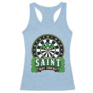 Saint Hat Tricks Racerback Tank Top St Patricks Day Dart Thrower Gift TS12 Light Blue Print Your Wear