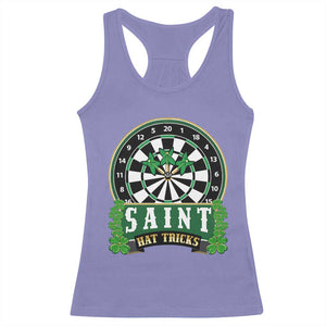 Saint Hat Tricks Racerback Tank Top St Patricks Day Dart Thrower Gift TS12 Violet Print Your Wear