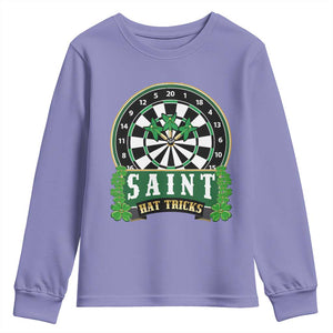 Saint Hat Tricks Youth Sweatshirt St Patricks Day Dart Thrower Gift TS12 Violet Print Your Wear
