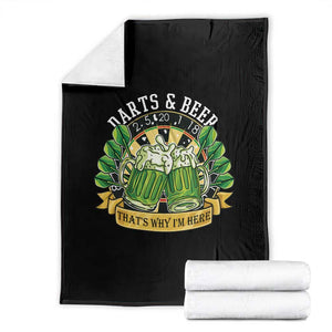 Beer And Darts St Patricks Day Gift Throw Blanket That Is Why I Am Here TS12 Black Print Your Wear