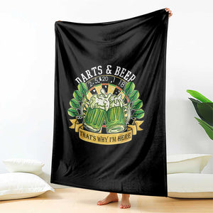 Beer And Darts St Patricks Day Gift Throw Blanket That Is Why I Am Here TS12 Print Your Wear