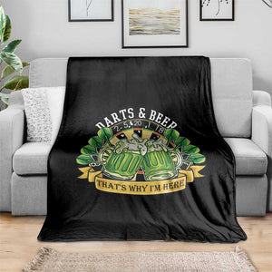 Beer And Darts St Patricks Day Gift Throw Blanket That Is Why I Am Here TS12 Print Your Wear