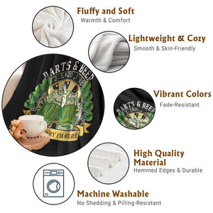 Beer And Darts St Patricks Day Gift Throw Blanket That Is Why I Am Here TS12 Print Your Wear
