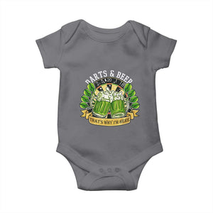 Beer And Darts St Patricks Day Gift Baby Onesie That Is Why I Am Here TS12 Charcoal Print Your Wear