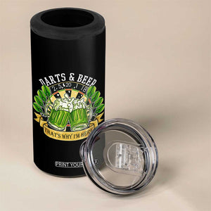 Beer And Darts St Patricks Day Gift 4 in 1 Can Cooler Tumbler That Is Why I Am Here TS12 Print Your Wear