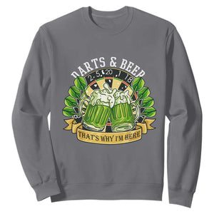 Beer And Darts St Patricks Day Gift Sweatshirt That Is Why I Am Here TS12 Charcoal Print Your Wear