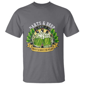 Beer And Darts St Patricks Day Gift T Shirt That Is Why I Am Here TS12 Charcoal Print Your Wear