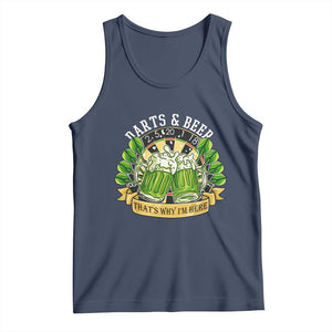 Beer And Darts St Patricks Day Gift Tank Top That Is Why I Am Here TS12 Navy Print Your Wear