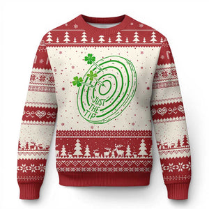 Dirty Humor Dartist St Patricks Day Gift Ugly Christmas Sweater Just The Tip TS12 Beige Red Print Your Wear