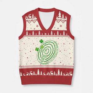 Dirty Humor Dartist St Patricks Day Gift V-Neck Knit Sweater Vest Just The Tip TS12 Beige Red Print Your Wear