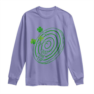 Dirty Humor Dartist St Patricks Day Gift Long Sleeve Shirt Just The Tip TS12 Violet Print Your Wear