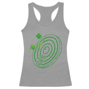 Dirty Humor Dartist St Patricks Day Gift Racerback Tank Top Just The Tip TS12 Sport Gray Print Your Wear