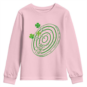 Dirty Humor Dartist St Patricks Day Gift Youth Sweatshirt Just The Tip TS12 Light Pink Print Your Wear