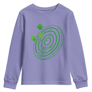 Dirty Humor Dartist St Patricks Day Gift Youth Sweatshirt Just The Tip TS12 Violet Print Your Wear