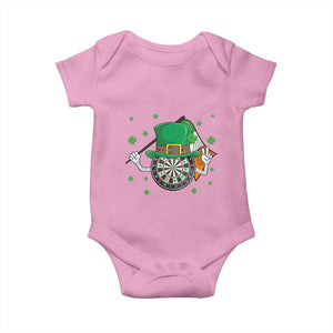 Lucky Darts Board With Irish Flag Baby Onesie St Patricks Day Gift TS12 Light Pink Print Your Wear