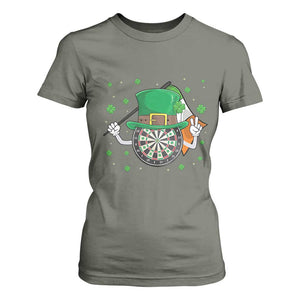 Lucky Darts Board With Irish Flag T Shirt For Women St Patricks Day Gift TS12 Military Green Print Your Wear