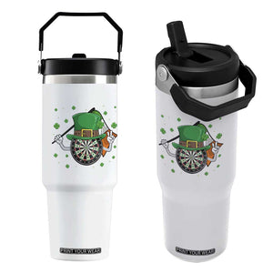 Lucky Darts Board With Irish Flag Flip Straw Tumbler St Patricks Day Gift TS12 One Size: 30 oz White Print Your Wear