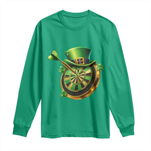 St Patricks Day Irish Darts Board Celebration Gift Long Sleeve Shirt TS12 Irish Green Print Your Wear