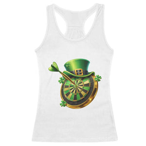 St Patricks Day Irish Darts Board Celebration Gift Racerback Tank Top TS12 White Print Your Wear