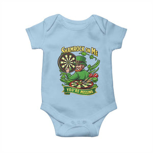 Shamrock On Me Youre Missing Baby Onesie St Patricks Day Darts Player Gift TS12 Light Blue Print Your Wear