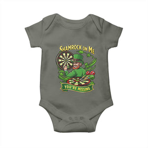 Shamrock On Me Youre Missing Baby Onesie St Patricks Day Darts Player Gift TS12 Military Green Print Your Wear