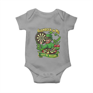 Shamrock On Me Youre Missing Baby Onesie St Patricks Day Darts Player Gift TS12 Sport Gray Print Your Wear