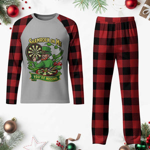 Shamrock On Me Youre Missing Plaid Pajama Set St Patricks Day Darts Player Gift TS12 Buffalo Plaid Print Your Wear