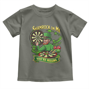 Shamrock On Me Youre Missing Toddler T Shirt St Patricks Day Darts Player Gift TS12 Military Green Print Your Wear