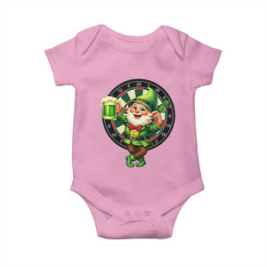 Cheerful Gnome Playing Darts Baby Onesie St Patricks Day Gift TS12 Light Pink Print Your Wear