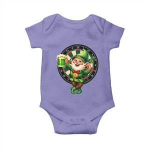 Cheerful Gnome Playing Darts Baby Onesie St Patricks Day Gift TS12 Violet Print Your Wear