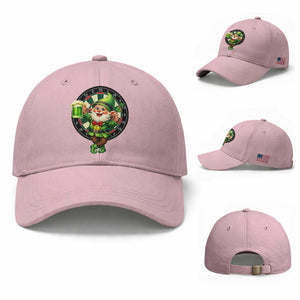 Cheerful Gnome Playing Darts Baseball Cap St Patricks Day Gift TS12 Baseball Cap Universal Fit Light Pink Print Your Wear
