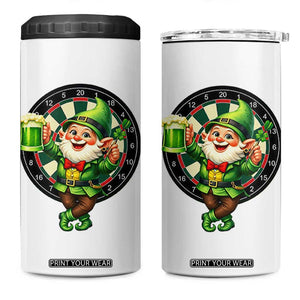 Cheerful Gnome Playing Darts 4 in 1 Can Cooler Tumbler St Patricks Day Gift TS12 One Size: 16 oz White Print Your Wear