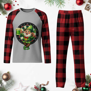 Cheerful Gnome Playing Darts Plaid Pajama Set St Patricks Day Gift TS12 Buffalo Plaid Print Your Wear