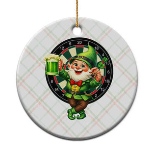 Cheerful Gnome Playing Darts Ceramic Ornament St Patricks Day Gift TS12 1pc Christmas Plaid Print Your Wear