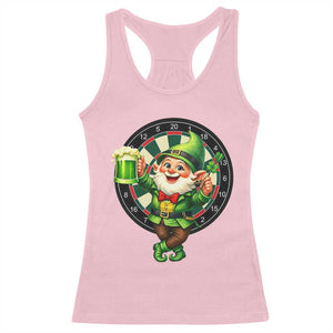 Cheerful Gnome Playing Darts Racerback Tank Top St Patricks Day Gift TS12 Light Pink Print Your Wear