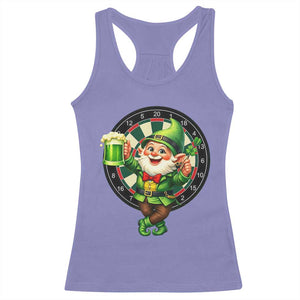 Cheerful Gnome Playing Darts Racerback Tank Top St Patricks Day Gift TS12 Violet Print Your Wear